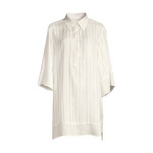 Pitusa 'Metallic' White Striped Mini Shirt Dress Size XL - NWT